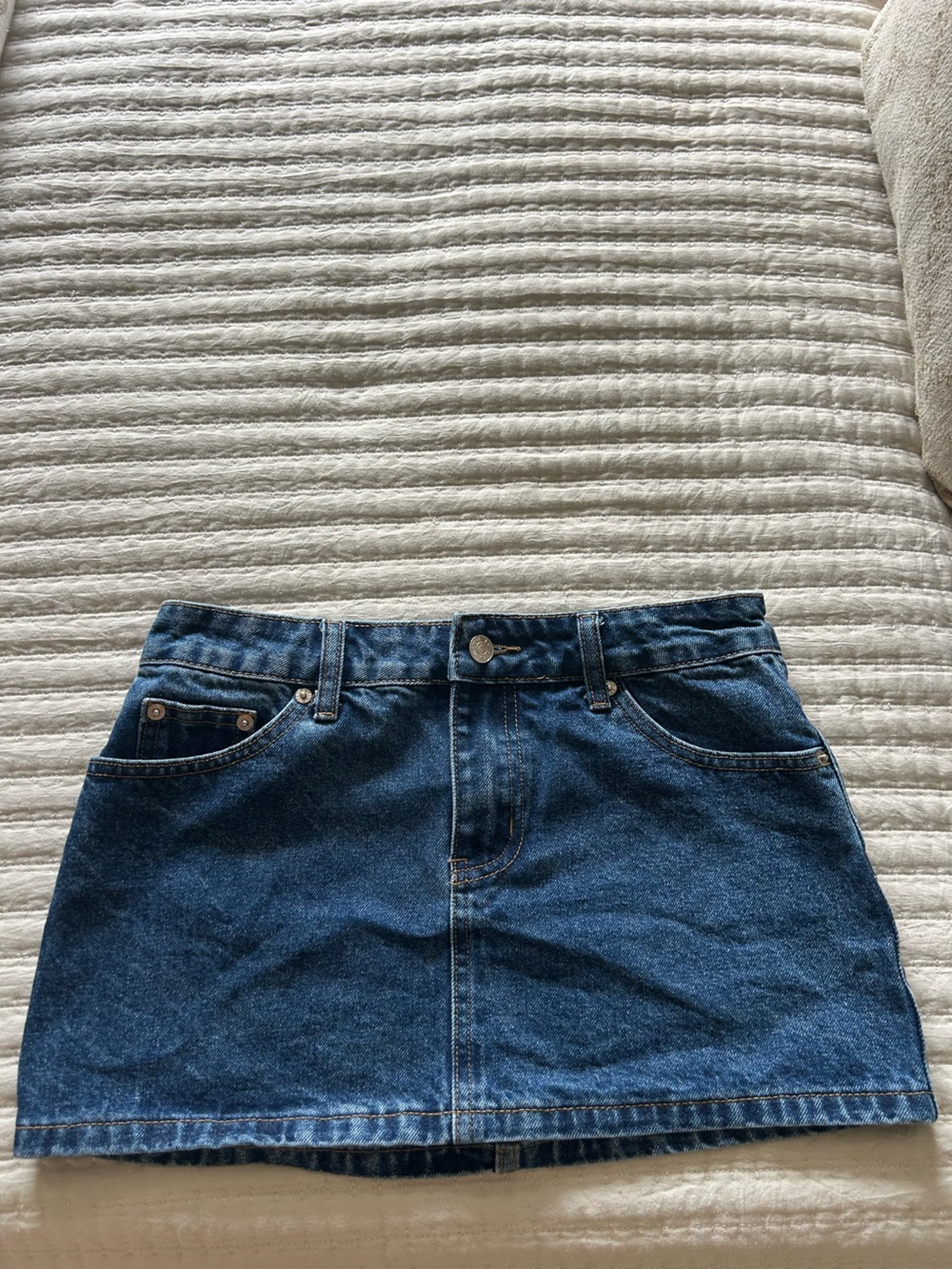 Edikted Classic Dark Wash Denim mini skirt
